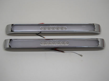 (2) " GLO BAR " Clear Amber 28 LED 17" Trailer Marker Turn Signal Lights /Chrome