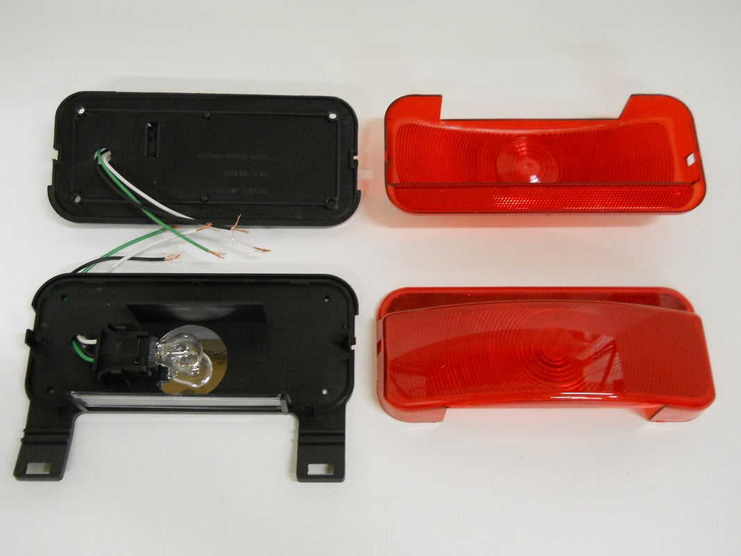 RV Camper Trailer Stop Turn Brake Tail Lights 003-81B License Light / Black Base