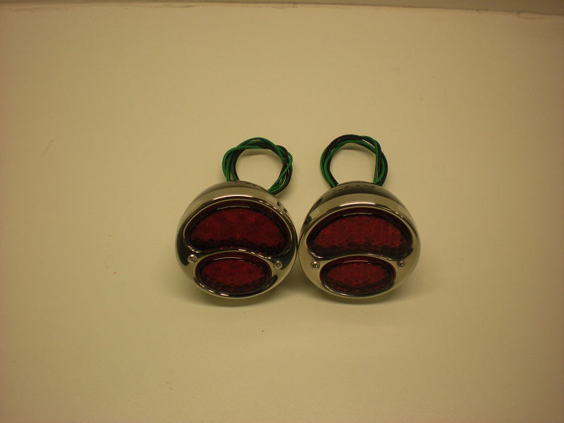 1928-1931 Ford LED Tail Lights Black Housing 6V Complete right and left side.