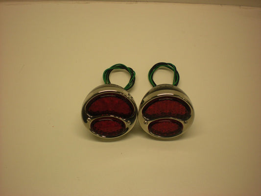 1928-1931 Ford LED Tail Lights Black Housing 6V Complete right and left side.