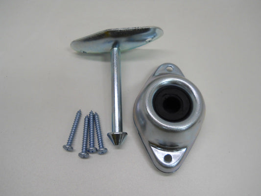RV Camper Trailer Door Stop Holder Latch / Metal Plunger Kit / 3" Straight Rod