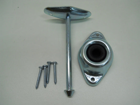 RV Camper Trailer Door Stop Holder Latch / Metal Plunger Kit  4.75" Straight Rod