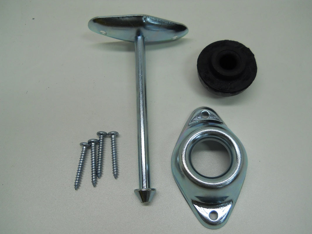 RV Camper Trailer Door Stop Holder Latch / Metal Plunger Kit  4.75" Straight Rod