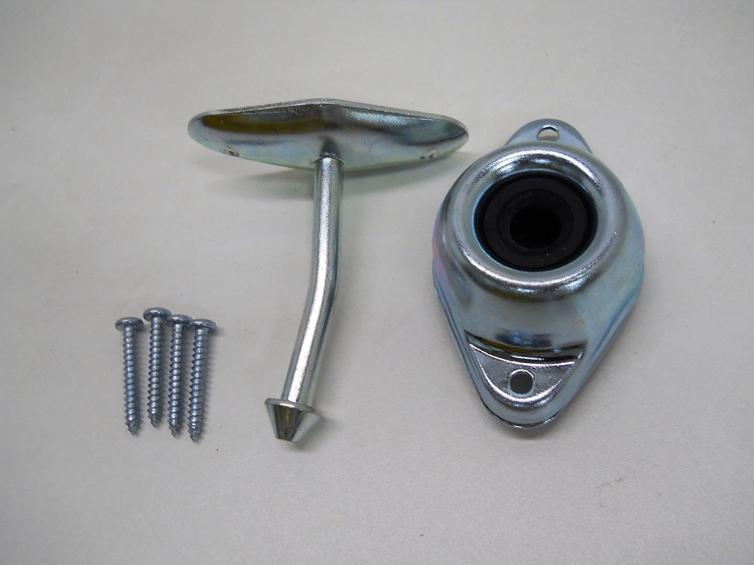 RV Camper Trailer Door Stop Holder Latch / Metal Plunger Kit / 3" Angled Rod