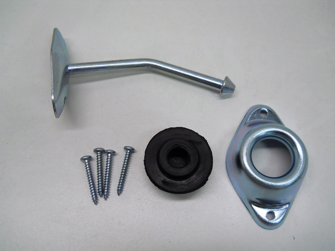 RV Camper Trailer Door Stop Holder Latch / Metal Plunger Kit 4.75" Angled Rod