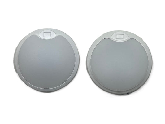 (2) White LED White Base 4.5 inch Round Camper RV Trailer Dome Lights NO Switch