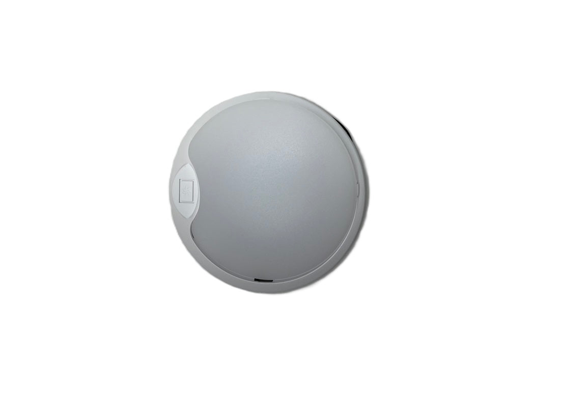 One White LED White Base 4.5-inch Round Camper RV Trailer Dome Light NO Switch