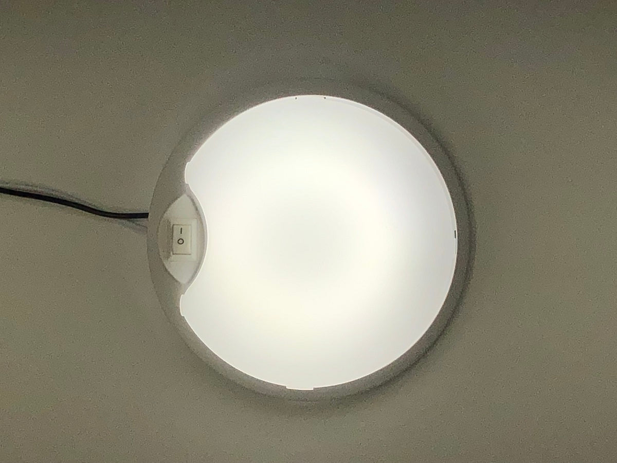 (10) White 12 LED 4.5-inch Round Camper RV Trailer Utility Dome Lights / Switch