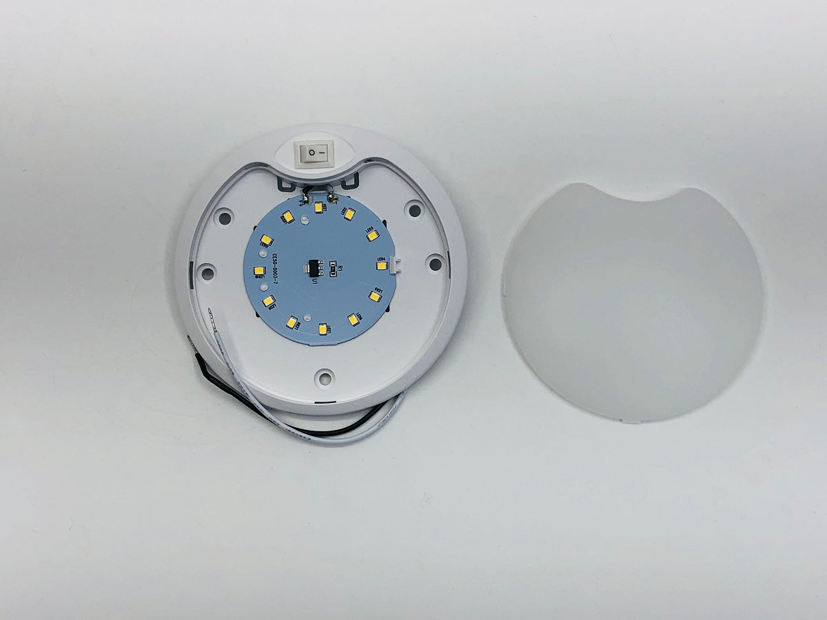 (10) White 12 LED 4.5-inch Round Camper RV Trailer Utility Dome Lights / Switch