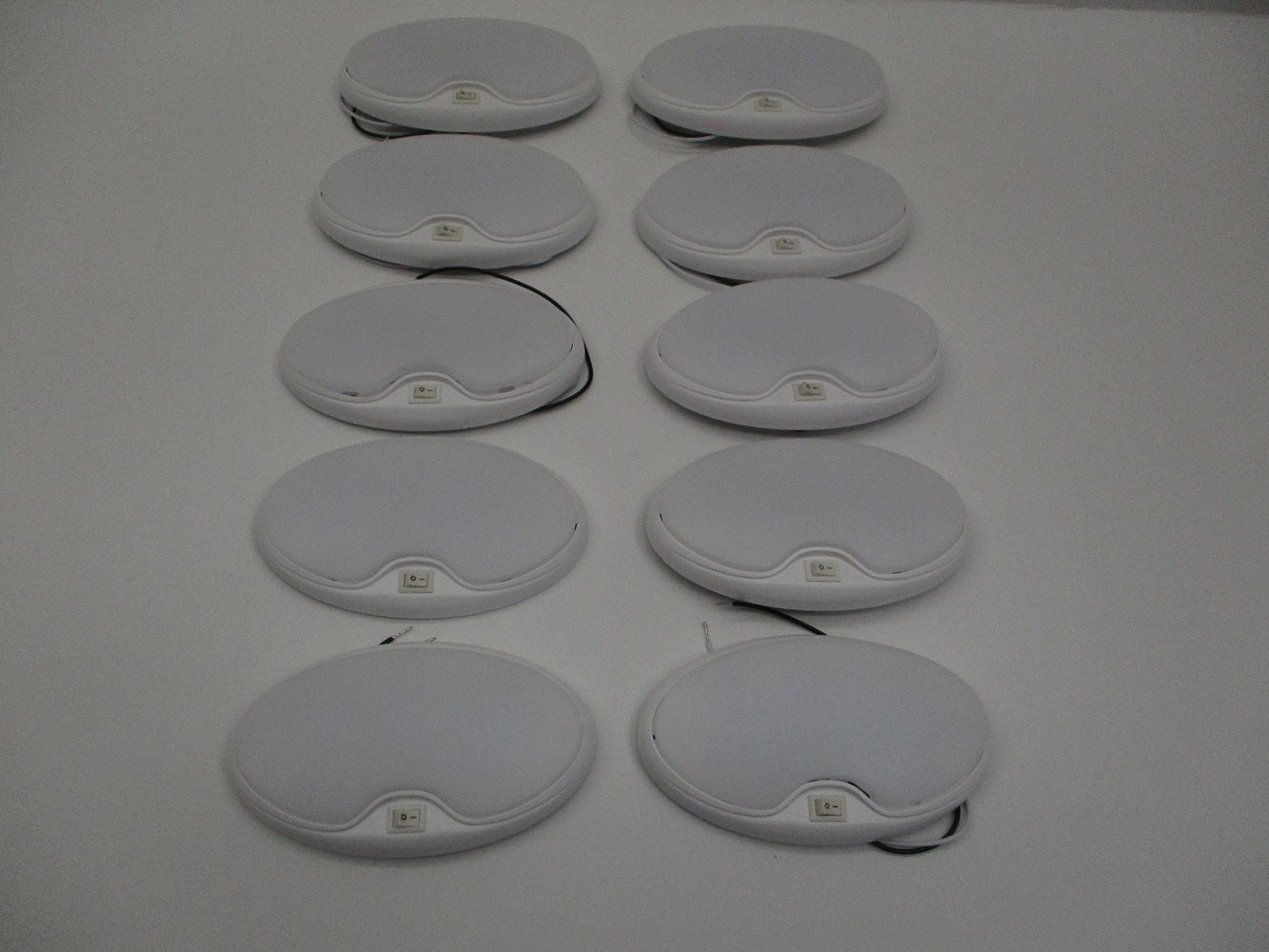 (10) White LED 6" Oval Camper RV Trailer Utility Dome Lights / Switch