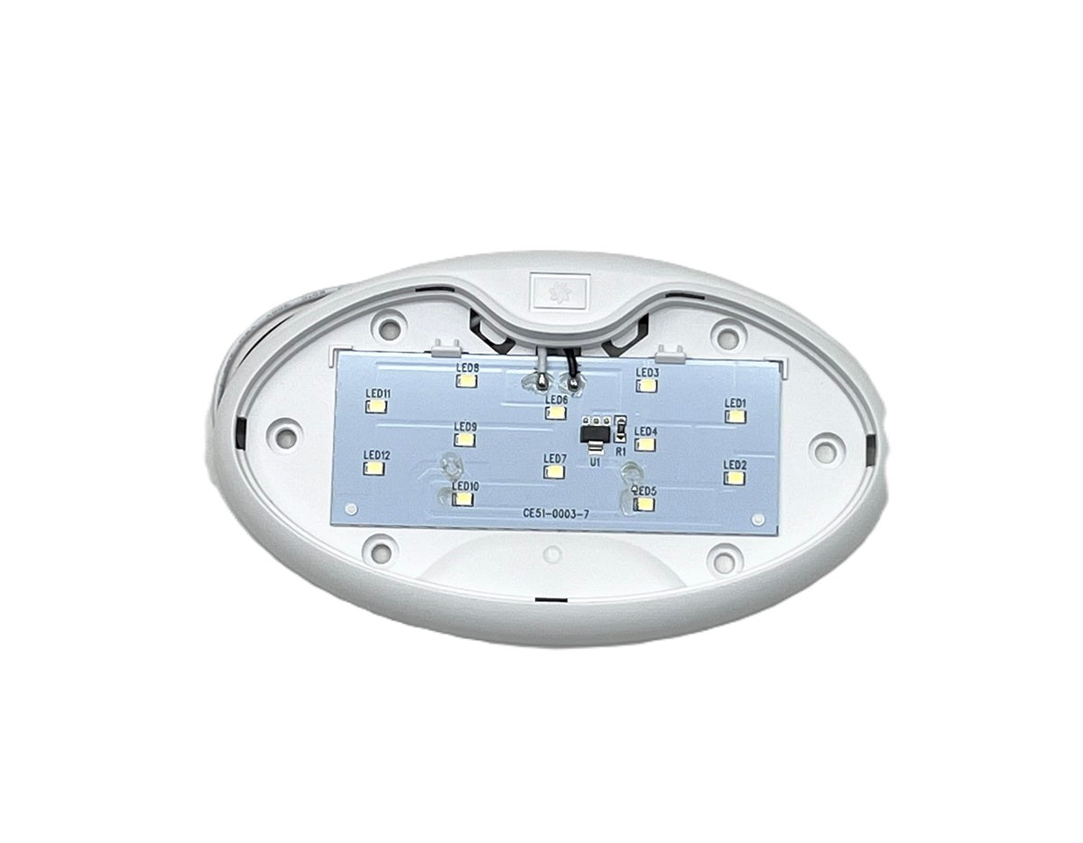 (1) 6" Oval Surface Mount 12 LED Interior Dome Light without On/Off Switch