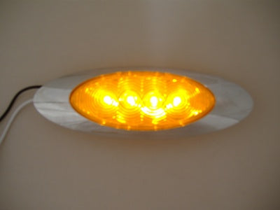 Amber LED Truck Trailer Side Marker Clearance Lights / Chrome Bezel