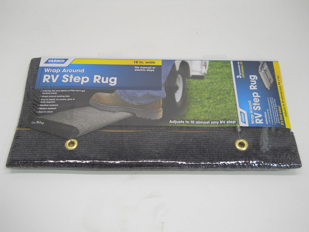 RV Camper MotorHome 5th Wheel Trailer Grey Gray Entry Door Step Carpet Rug Cover