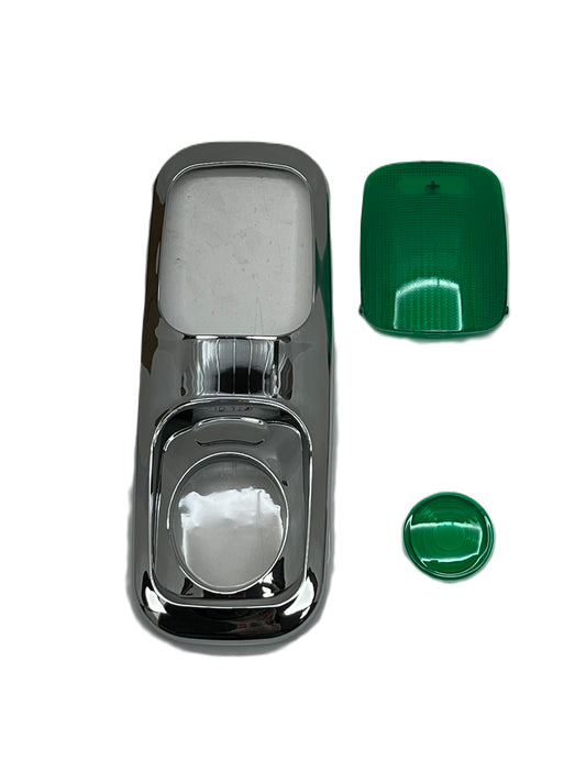 Peterbilt 2006+ Dome and Map Light Kit. W/Chrome Plastic Dome Cover - Green