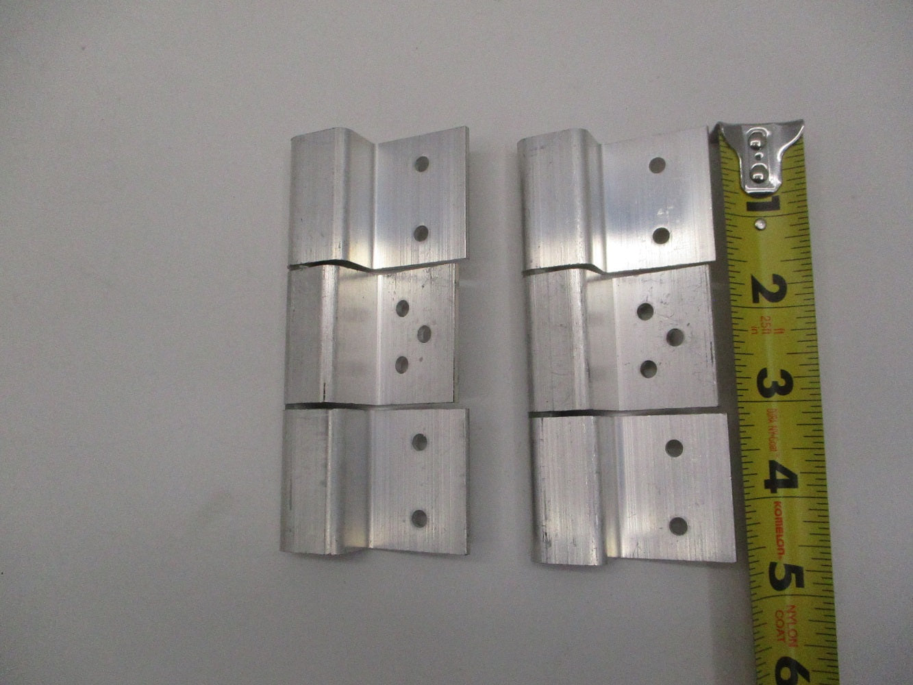 (2) Offset Aluminum 3 Leaf Trailer Cabinet Compartment Door Hinges / Aluminum