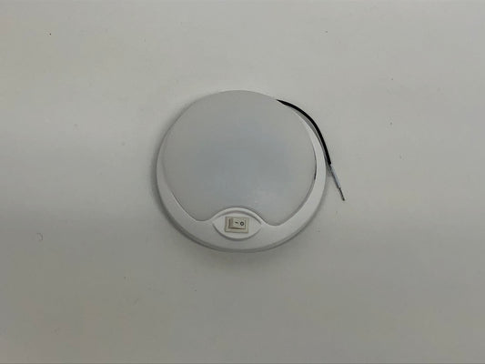 (1) White LED 4.5 inch Round Camper RV Trailer Utility Dome Light / Switch