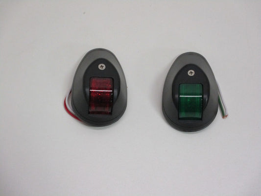 Bow LED Navigation Sailing Light Marine Boat Plastic Red+ Green w/Black Housing