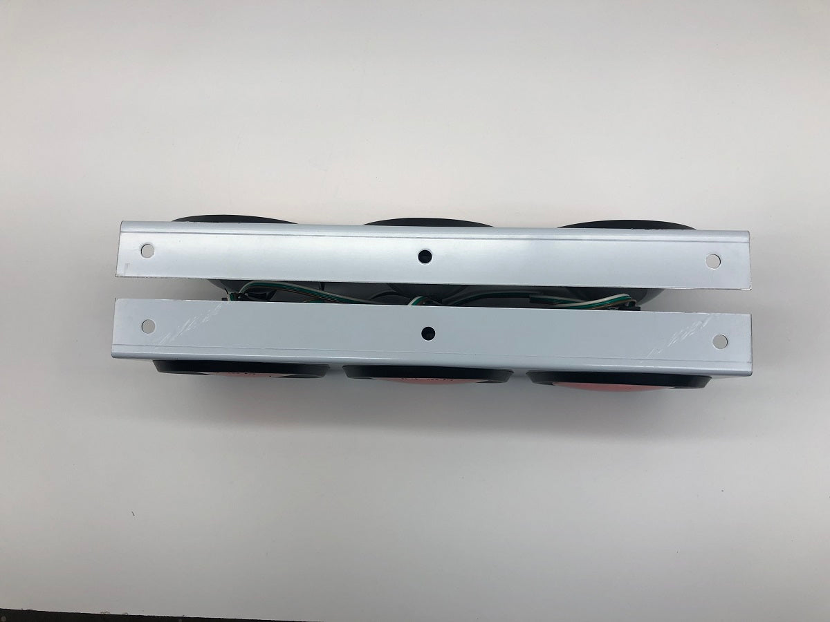 Pair 4" Triple Round Stainless Brackets with 7 LED Reflective Stop Turn Lights