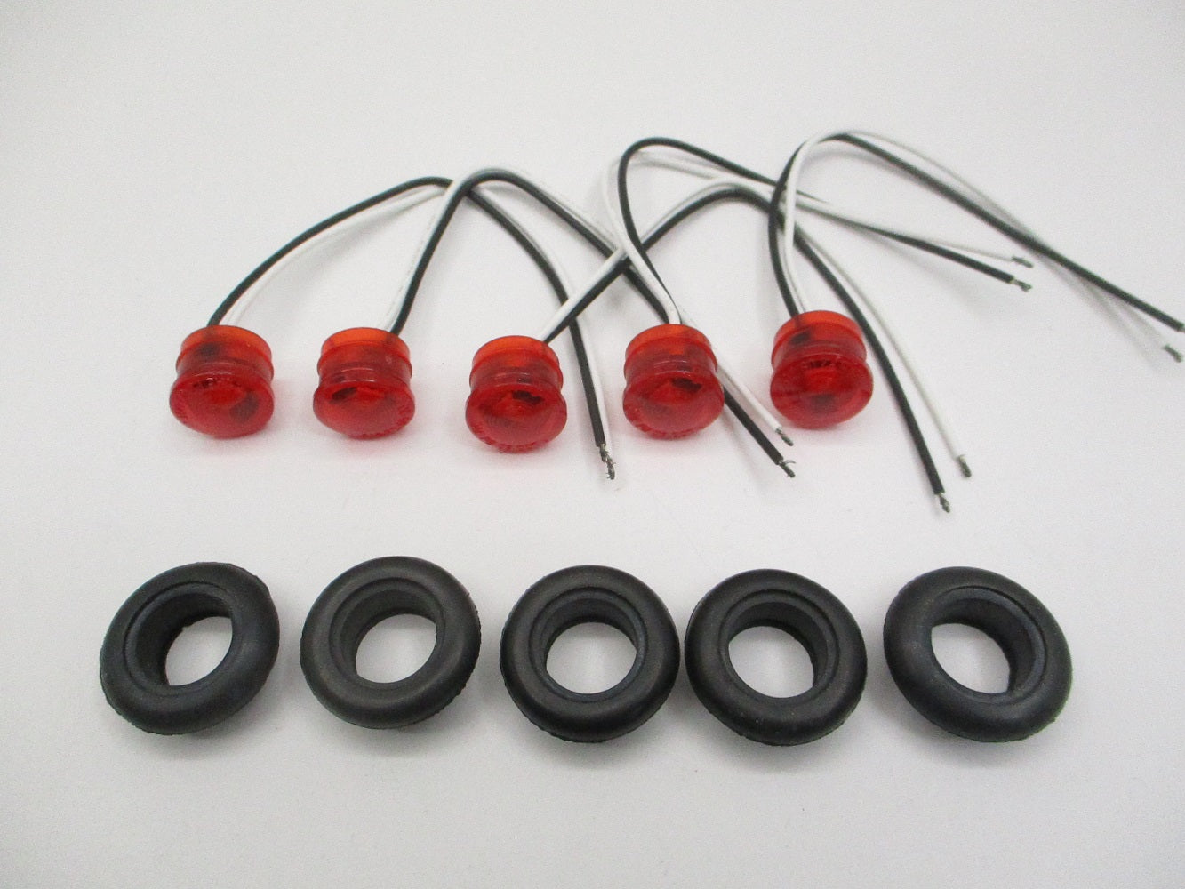 (5) 3/4" Red LED Side Marker Clearance Bullet Lights Truck Trailer