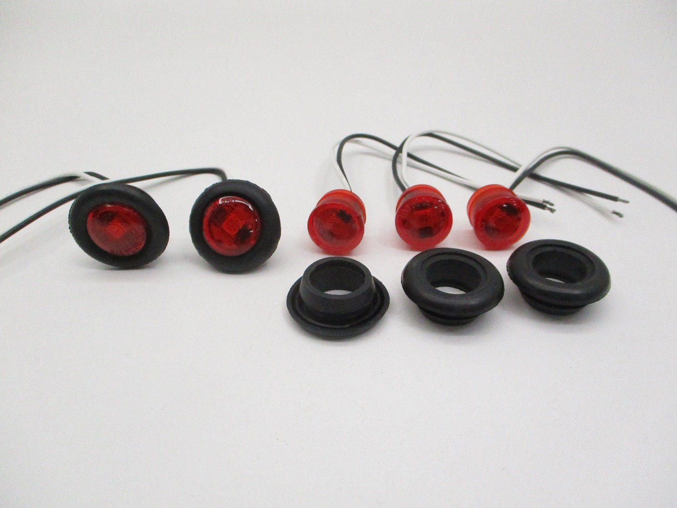 (5) 3/4" Red LED Side Marker Clearance Bullet Lights Truck Trailer