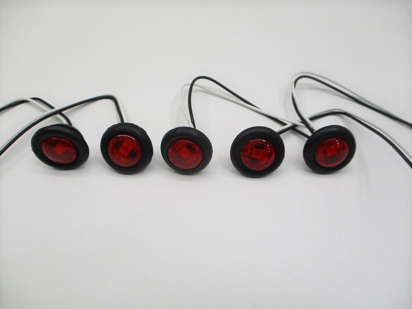 (5) 3/4" Red LED Side Marker Clearance Bullet Lights Truck Trailer