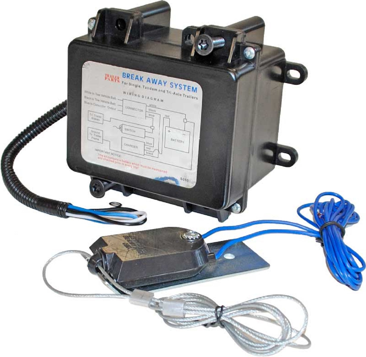 Camper Cargo Trailer Break Away Battery Switch Safety Brake Kit / Clamshell Case