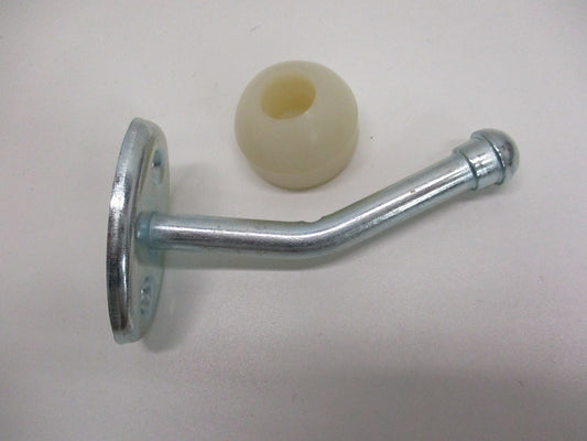 RV Camper Trailer Door Stop / 4" Long Bent Aluminum Doorstop With Rubber Cap