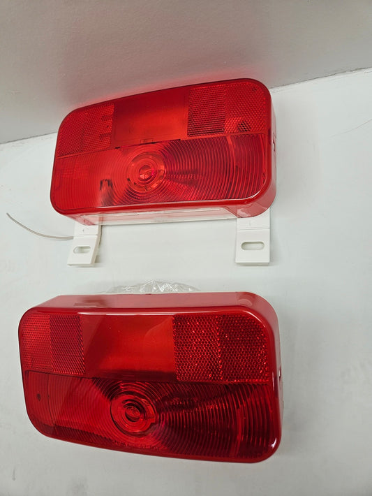 RV Camper Trailer Stop Turn Brake Tail Lights / License Light / White Base