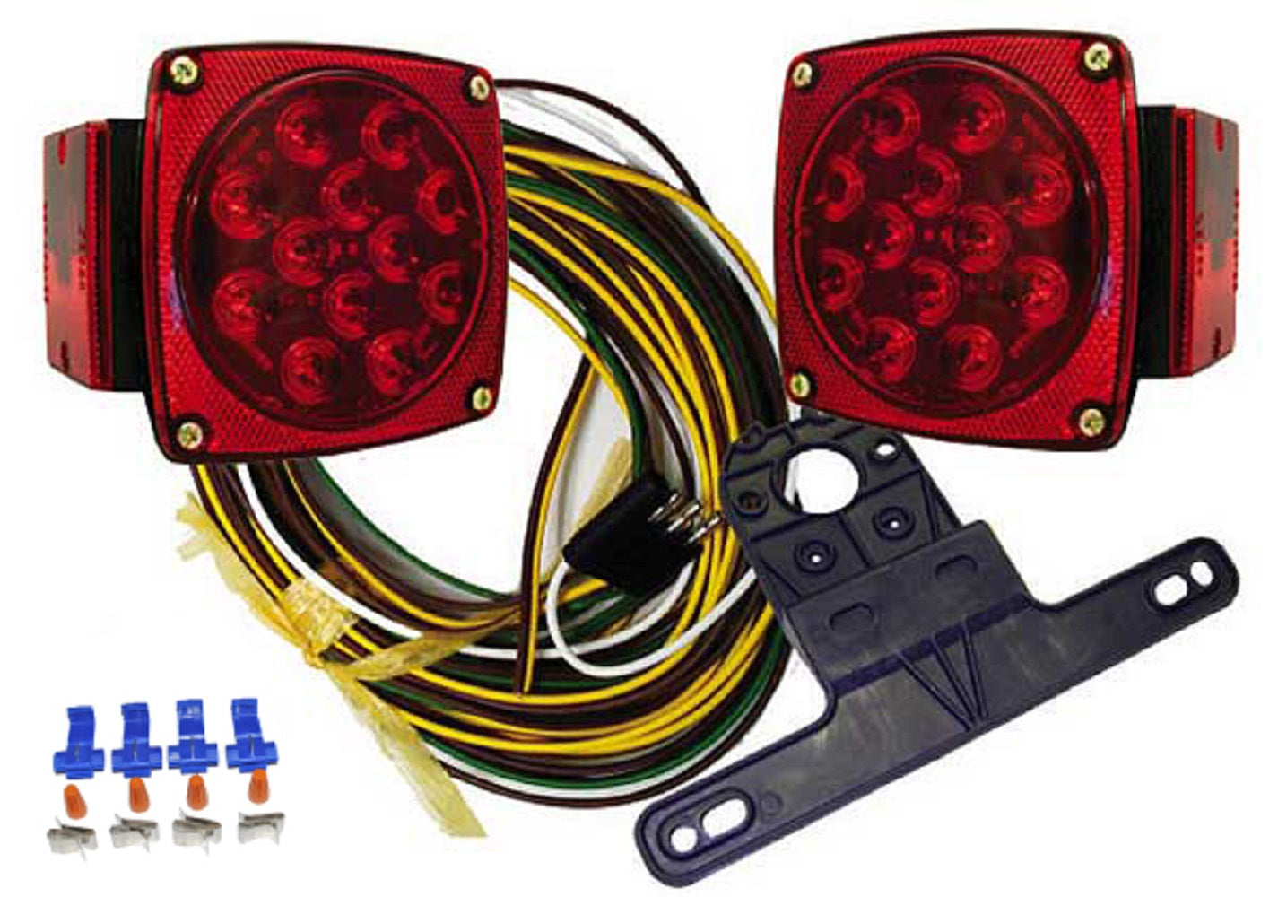 Universal LED Under 80" Trailer Marker Stop Brake Turn Tail Light Kit / Wiring