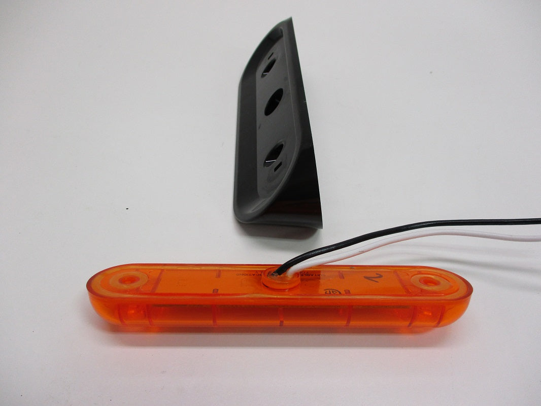 Amber LED 12V RV Camper Trailer Porch Security Light / Angled Black Base