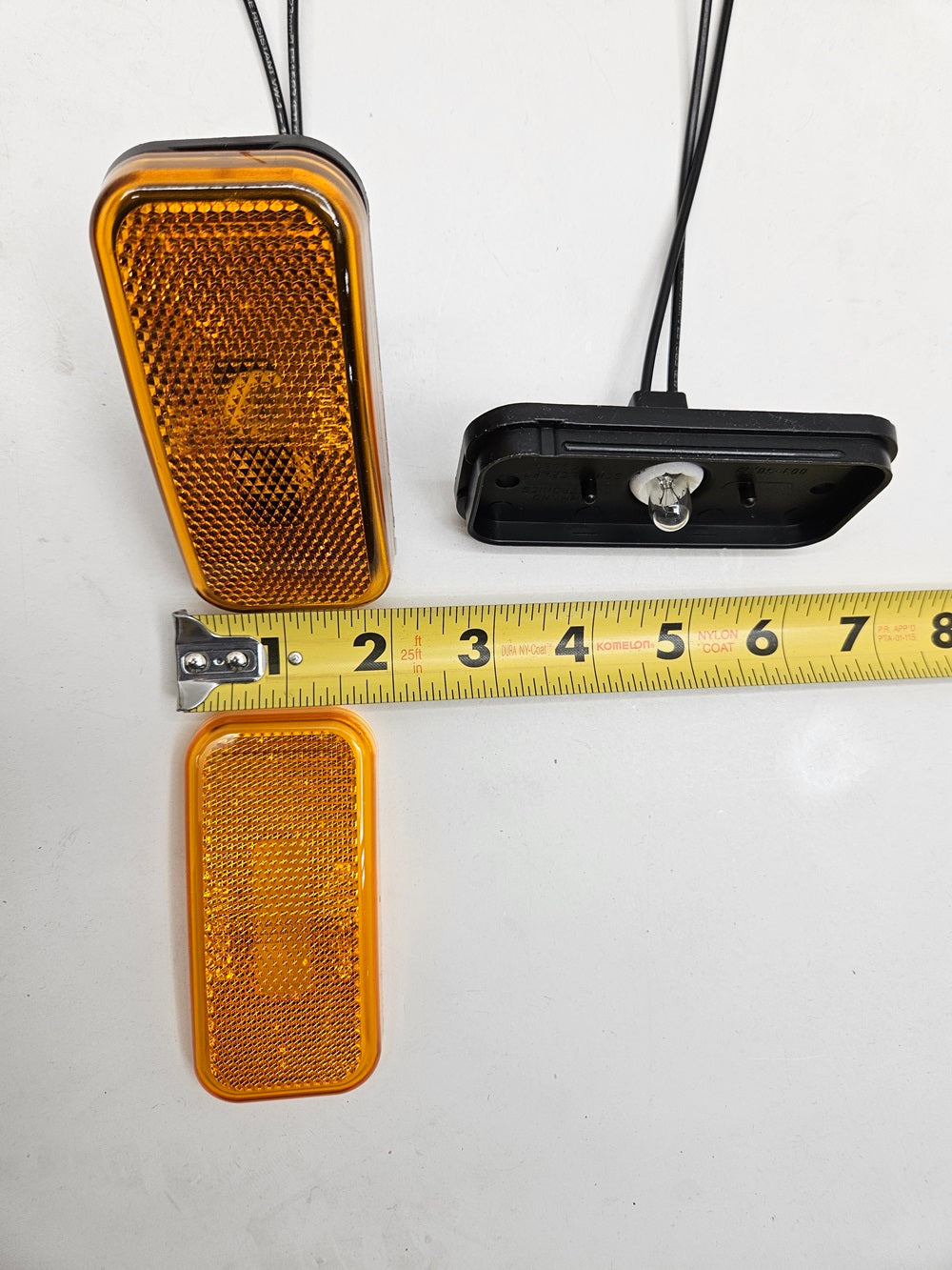 (2) 4" Amber Incandescent Side Marker Clearance Lights Trailer Camper RV Lights
