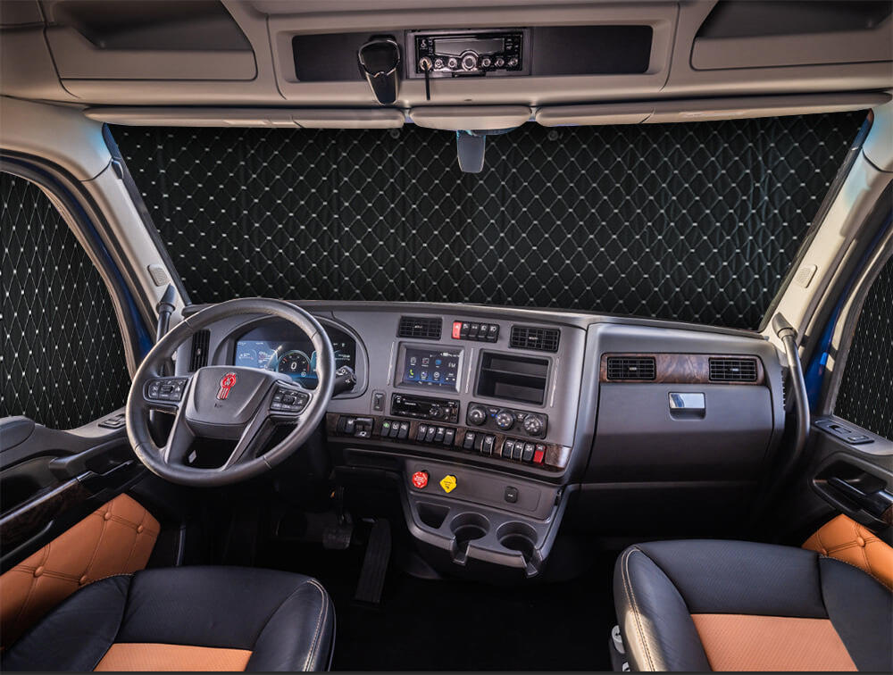 Deluxe Windshield Sunshade Kit Compatible With Kenworth W900 / Front and Sides