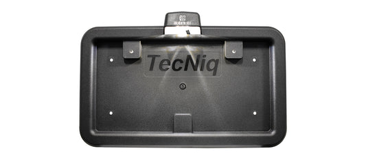 Full Size Black Plastic License Plate Frame With LED Plate Light Truck Trailer