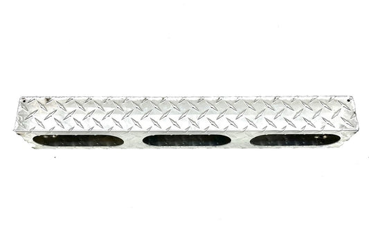 (1) Triple Hole 6" Oval Aluminum Treadplate Mounting Box Grommet Mount Lights