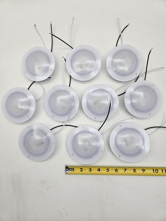 (10) White LED 001-58L Round 4.25" Camper RV Trailer Dome Lights  Recessed Base