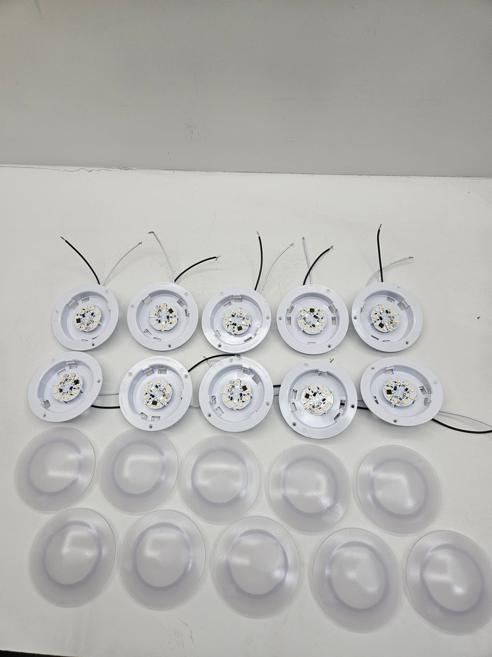 (10) White LED 001-58L Round 4.25" Camper RV Trailer Dome Lights  Recessed Base
