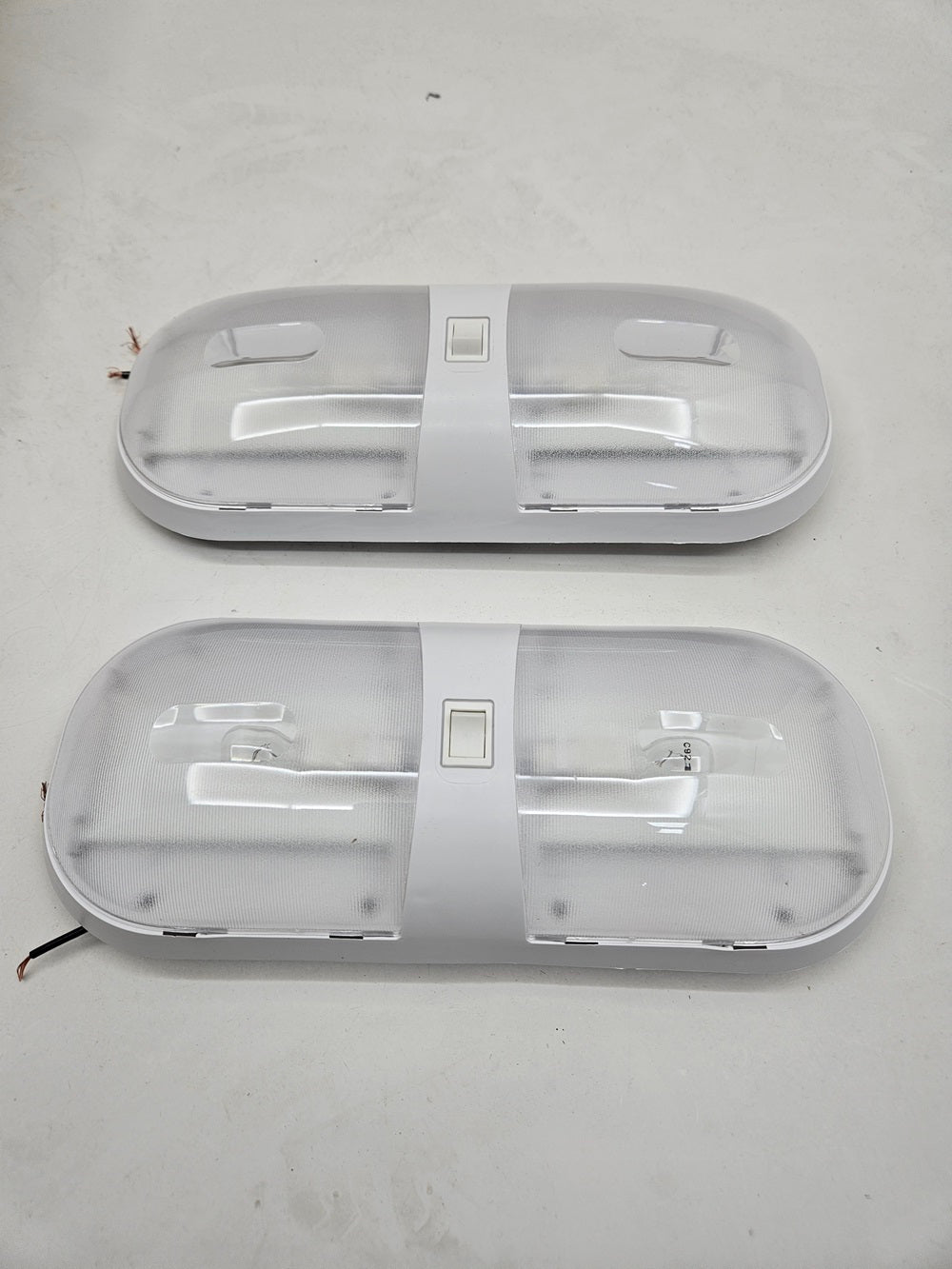 (2) Command 001-902 RV Bus Trailer Dome Ceiling Lights / Double Bulb W/ Switch