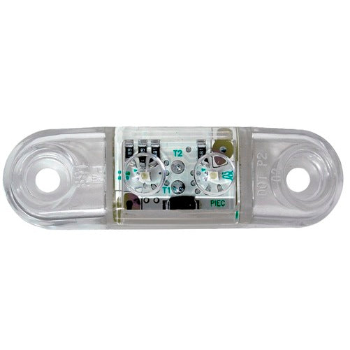 White 2 LED 2.5" Boat RV Camper Accent Courtesy Light / Clear Lens / Gasket