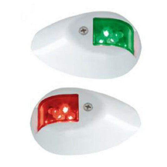 Bow LED Navigation Sailing Light Marine Boat Plastic Red+ Green w/White Housing