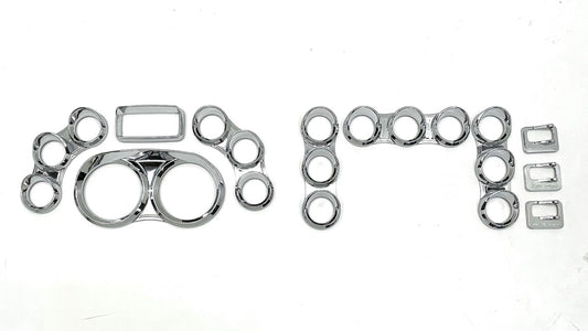 Chrome Plastic Gauge Cover Kit for Peterbilt 2006+ 379 384 386 387 388 389