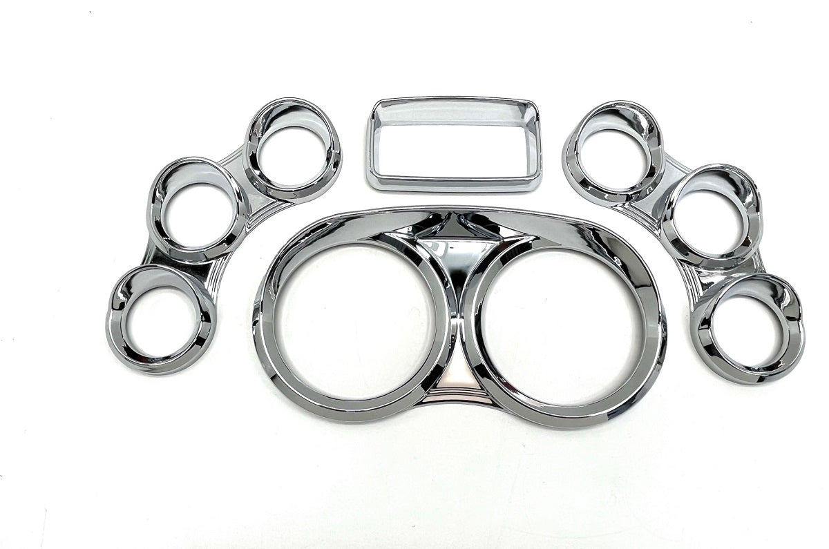 Chrome Plastic Gauge Cover Kit for Peterbilt 2006+ 379 384 386 387 388 389