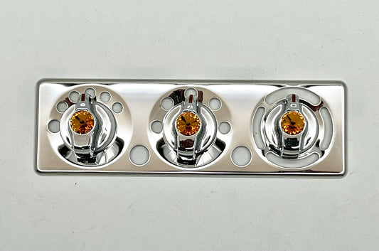 2006-18 Peterbilt A/C control Plate W/Amber Knobs 379, 389, 388, 387, 386, 384