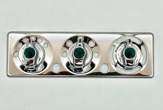 2006-18 Peterbilt A/C control Plate W/Green Knobs 379, 389, 388, 387, 386, 384