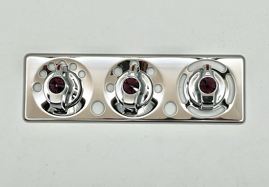 2006-18 Peterbilt A/C control Plate W/Purple Knobs 379, 389, 388, 387, 386, 384