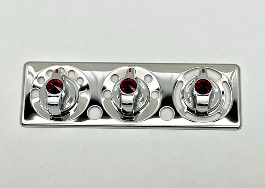 2006-18 Peterbilt A/C control Plate W/Red Knobs 379, 389, 388, 387, 386, 384