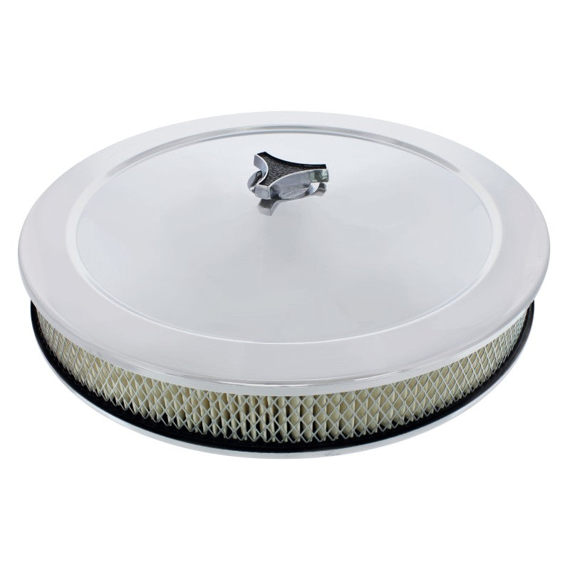 14" Chrome Air Cleaner Kit Breather Filter Hot Rat Rod Fit Ford Chevy
