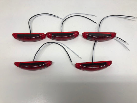 5 - Red LED With Red Lens Marker Clearance Lights Truck Trailer RV Bus