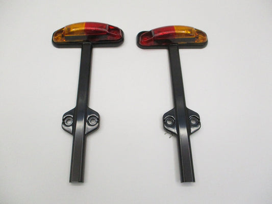 Pair Red / Amber LED Trailer Fender Marker Clearance Light Black Base