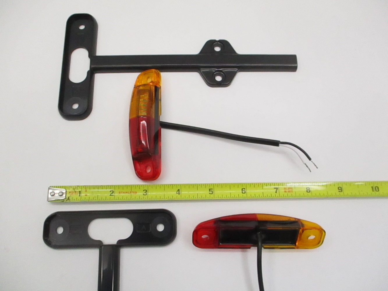 Pair Red / Amber LED Trailer Fender Marker Clearance Light Black Base