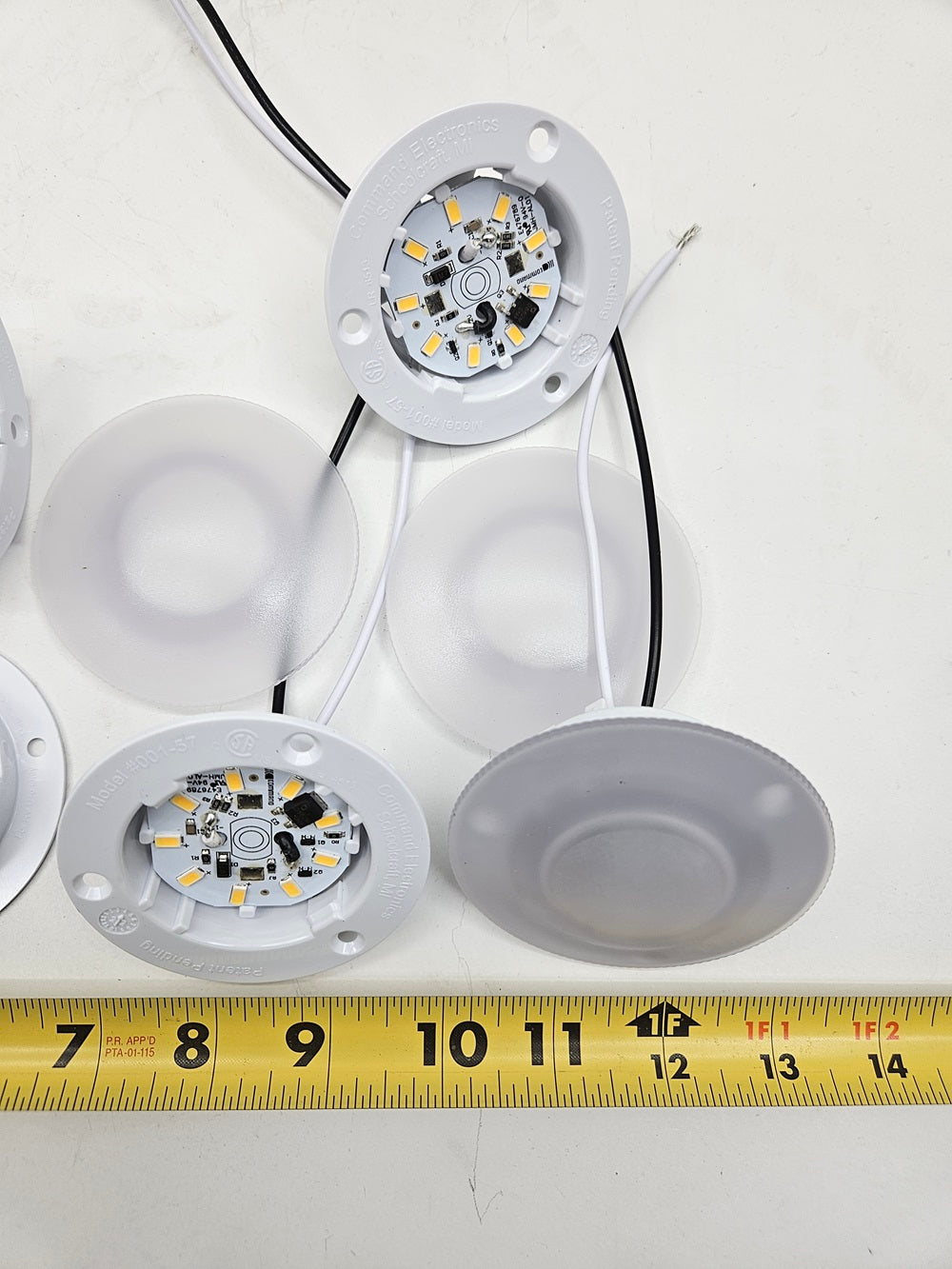 (10) White LED 001-57L Round 3" Camper RV Trailer Dome Lights  Recessed Base 12V